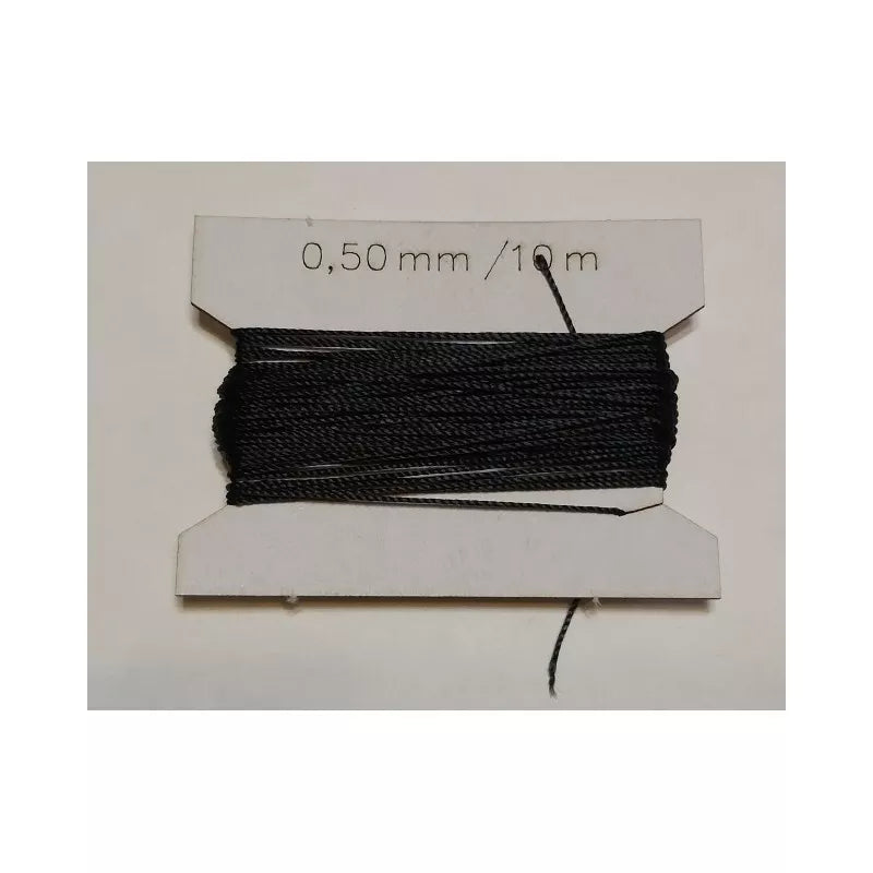 Photo of Seahorse Black Rigging Rope in various sizes and lengths for model ships and sailboats.