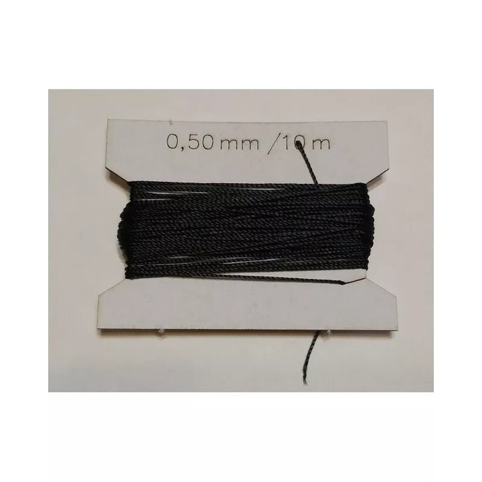 Photo of Seahorse Black Rigging Rope in various sizes and lengths for model ships and sailboats.