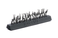 Photo of finely detailed 1:350 scale US Navy WWII resin figures from ION Model, depicting chilling and active deck crew for warship model dioramas.