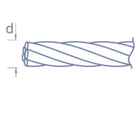 Photo of galvanized steel metal rope 5m from RB Model, available in 1.0mm, 1.2mm, and 1.5mm diameters