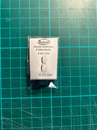 Image of Seahorse's 8pcs 3D Printed 6.5mm Fiddle Blocks, showcasing their detailed design and precision, perfect for intricate scale model rigging applications.