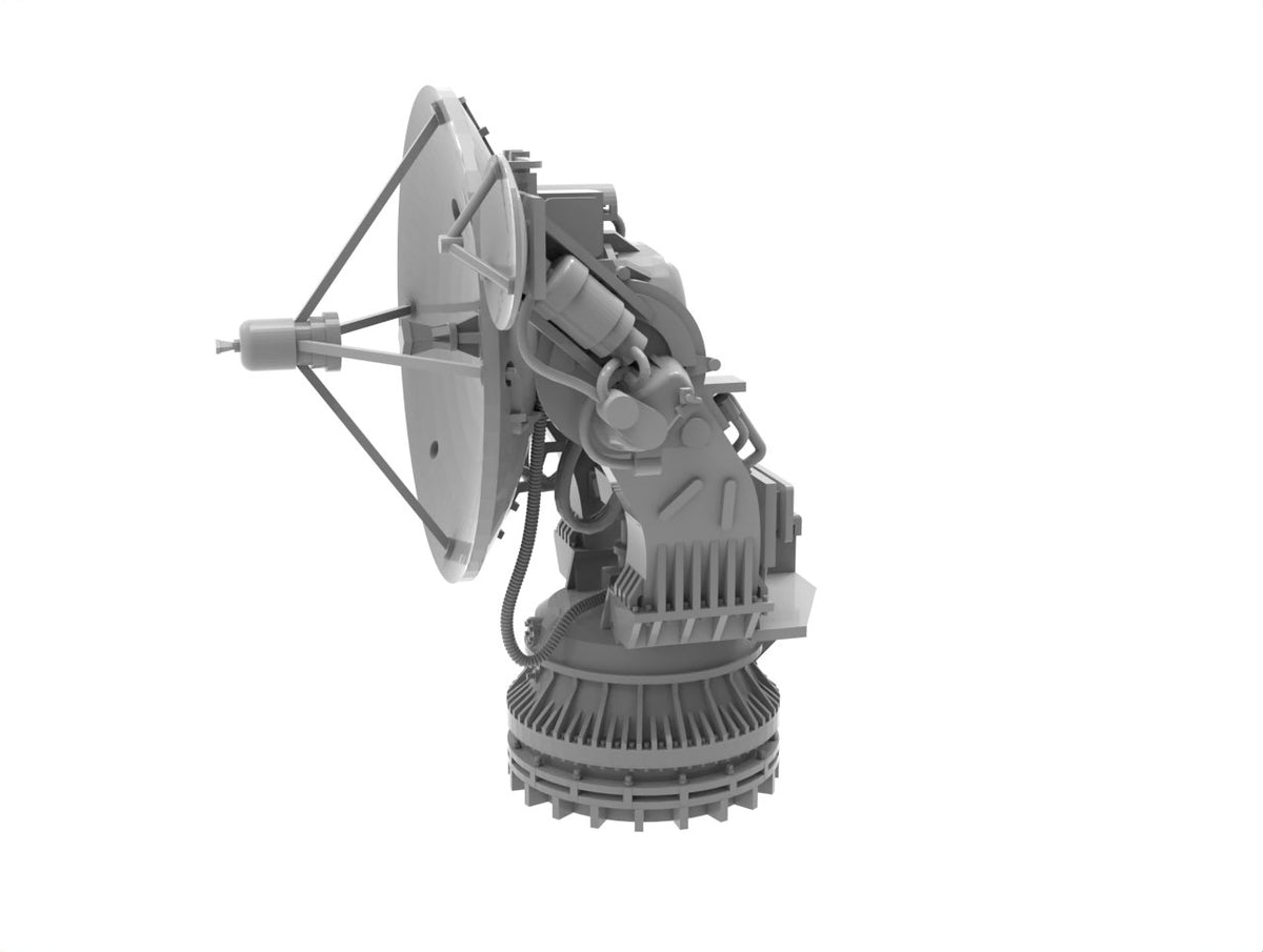 Photo of AN/SPG-60 Illumination Radar 1/350 scale resin model set by HS Model HSM-U350070S showing six detailed 3D printed radar units