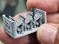 Photo of AN/SPG-60 Illumination Radar 1/350 scale resin model set by HS Model HSM-U350070S showing six detailed 3D printed radar units