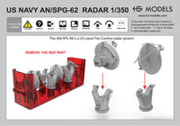 Photo of 1/350 scale US Navy Fire Control Radar AN/SPG-62 3D printed resin set by HS Model