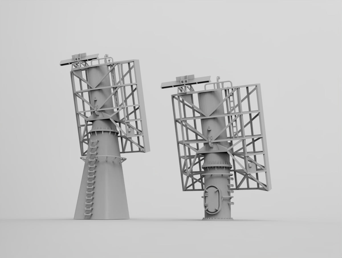 Photo of AN/SPS-48 Radar 1/350 Scale 3D Printed Resin Set with Photo Etching by HS Model HSM-U350043S