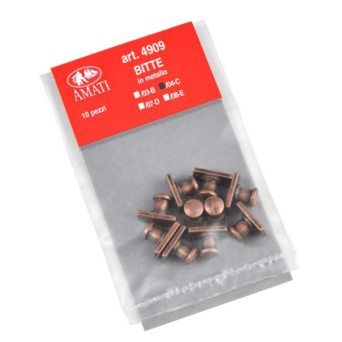 Photo of Amati B4909,04 Metal Bollards Type C - 11x6mm Base, 8mm High, 6mm Diameter (10 pieces)