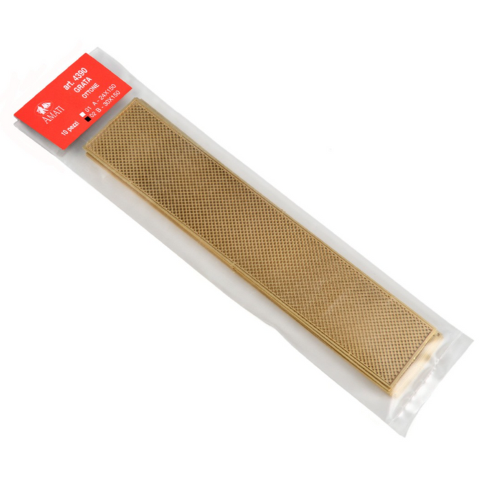 Photo of Amati B4390,02 brass grating measuring 30x150mm for model ships