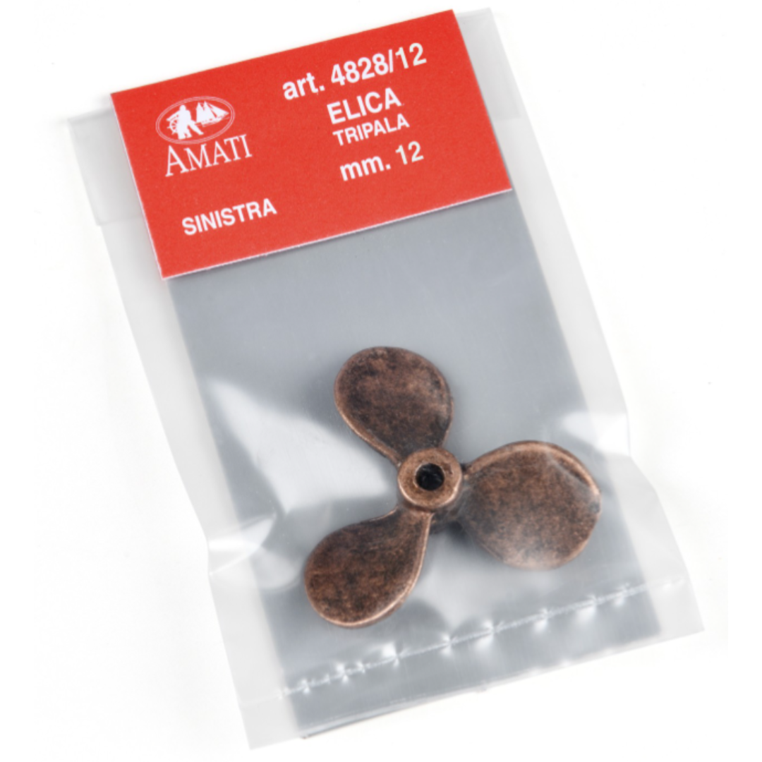 Photo of Amati 12mm 3-blade left rotating metal propellers B4828,12