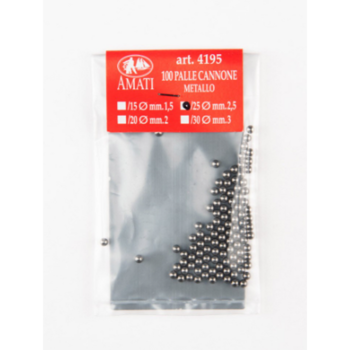 Photo of Amati B4195/25 Metal Cannon Balls 2.5mm (50 Pieces) for Model Ships