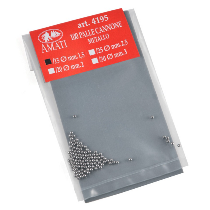 Photo of Amati B4195/15 Metal Cannon Balls 1.5mm (50 pieces) for model ships