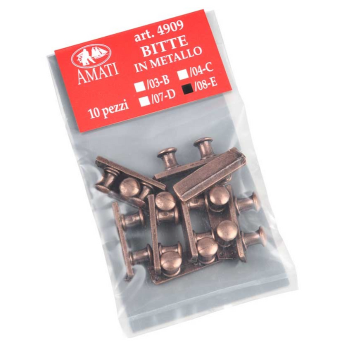 Photo of Amati B4909/08 Metal Double Bollards - Set of 10 Pieces for Model Ships