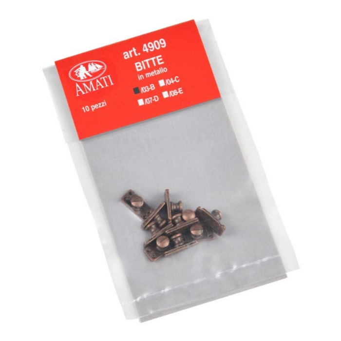 Photo of Amati B4909/03 Metal Bollards Type B with 10x5mm Base, 5mm Height, and 3.5mm Diameter (Set of 10 Pieces)