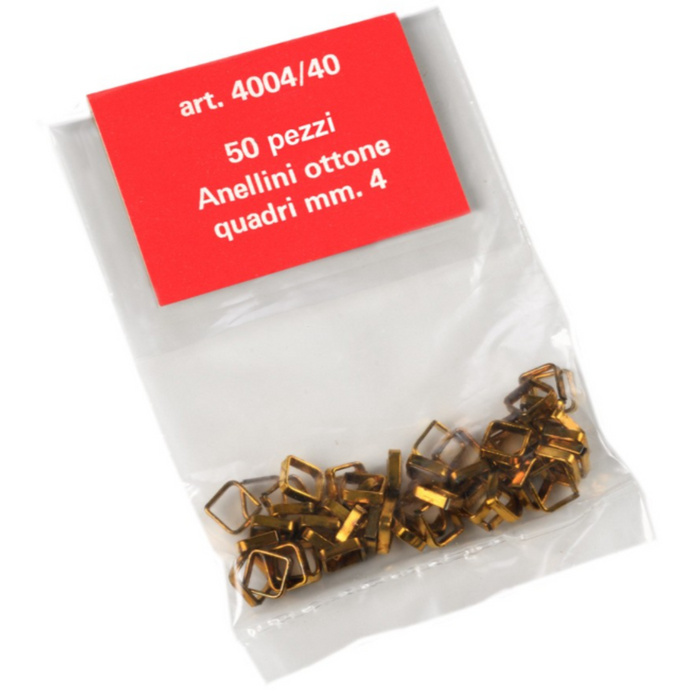 Photo of Amati B4004, 40 Square Brass Rings 4mm (10pcs)