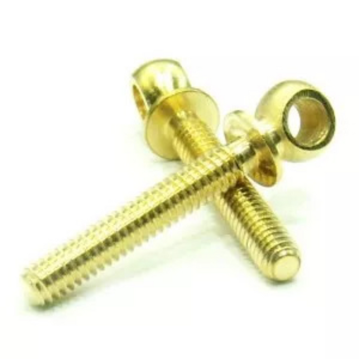 Photo of RB Model 00123 Brass M1.2 Eyebolt with dimensions R-2.3mm, r-1.2mm, L-12mm - Pack of 20
