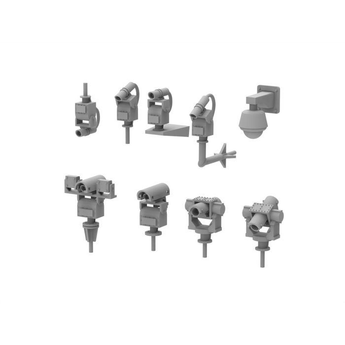 Photo of 1/350 scale security camera set for warship with 57 resin pieces by HS Model HSM-U350067S