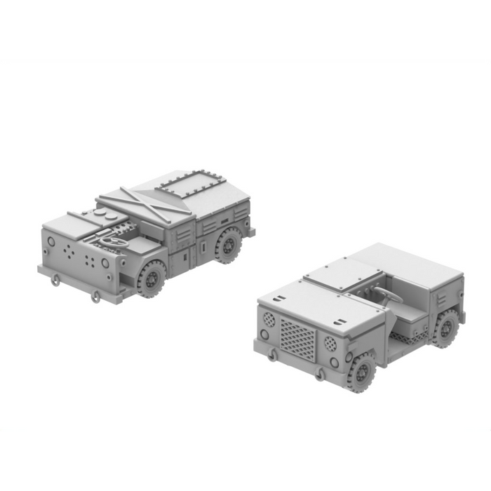 Photo of US Navy NC-2A and NC-8A aircraft tractors 1/350 scale resin model set by HS Model HSM-U350048S