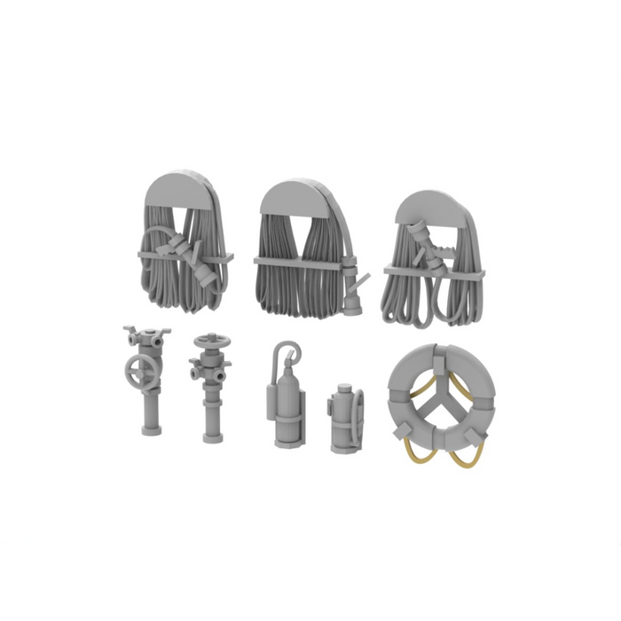 Photo of HS Model Fire Hose, Valve & Life Ring Set HSM-U350057S 1/350 scale resin and photo-etch parts for ship models