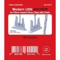Photo of US Navy modern anchor set 1/350 scale with chain by HS Model HSM-U350036S