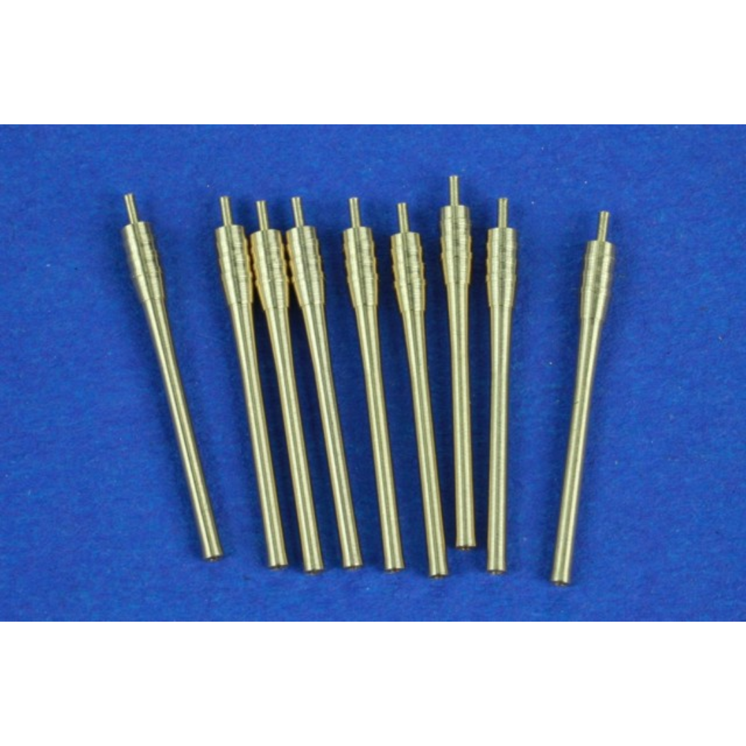 Photo of 1:700 scale metal barrels for Japanese Naval Gun 46 cm/45 (18.1") by RB Model, set of 9 pieces for Yamato-class battleship models.