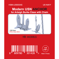 Photo of US Navy Modern Anchor Set with chain for Arleigh Burke Class in 1/350 scale by HS Model HSM-U350034S