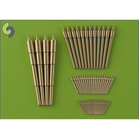 Photo of Master SM-350-059 brass barrel set for 1:350 scale Borodino-class battleship model, featuring turned brass barrels for 305mm, 152mm, 75mm, and 47mm guns.