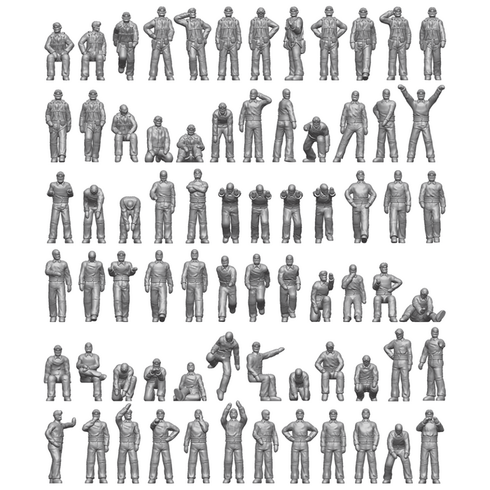 Photo of US Navy Carrier Personnel & Pilots Set 1:200 (ION U200-001) – a collection of 72 finely detailed resin figures for aircraft carrier model dioramas.