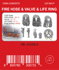 Photo of HS Model Fire Hose, Valve & Life Ring Set HSM-U350057S 1/350 scale resin and photo-etch parts for ship models