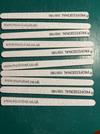 Image of 10-Pack 100/180 Grit Double-Sided Sanding Files, showcasing their dual-sided design for versatile sanding in crafting and model making.