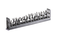 Photo of finely detailed 1:200 scale Imperial Japanese Navy carrier personnel and pilots resin figures set by ION (J200-002), featuring 74 miniatures for ship model dioramas.