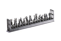 Photo of finely detailed 1:200 scale Imperial Japanese Navy carrier personnel and pilots resin figures set by ION (J200-002), featuring 74 miniatures for ship model dioramas.