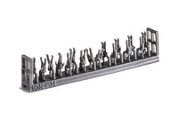 Photo of finely detailed 1:250 scale 3D-printed resin figures representing WWII Imperial Japanese Navy crew in various deck poses for model warships.