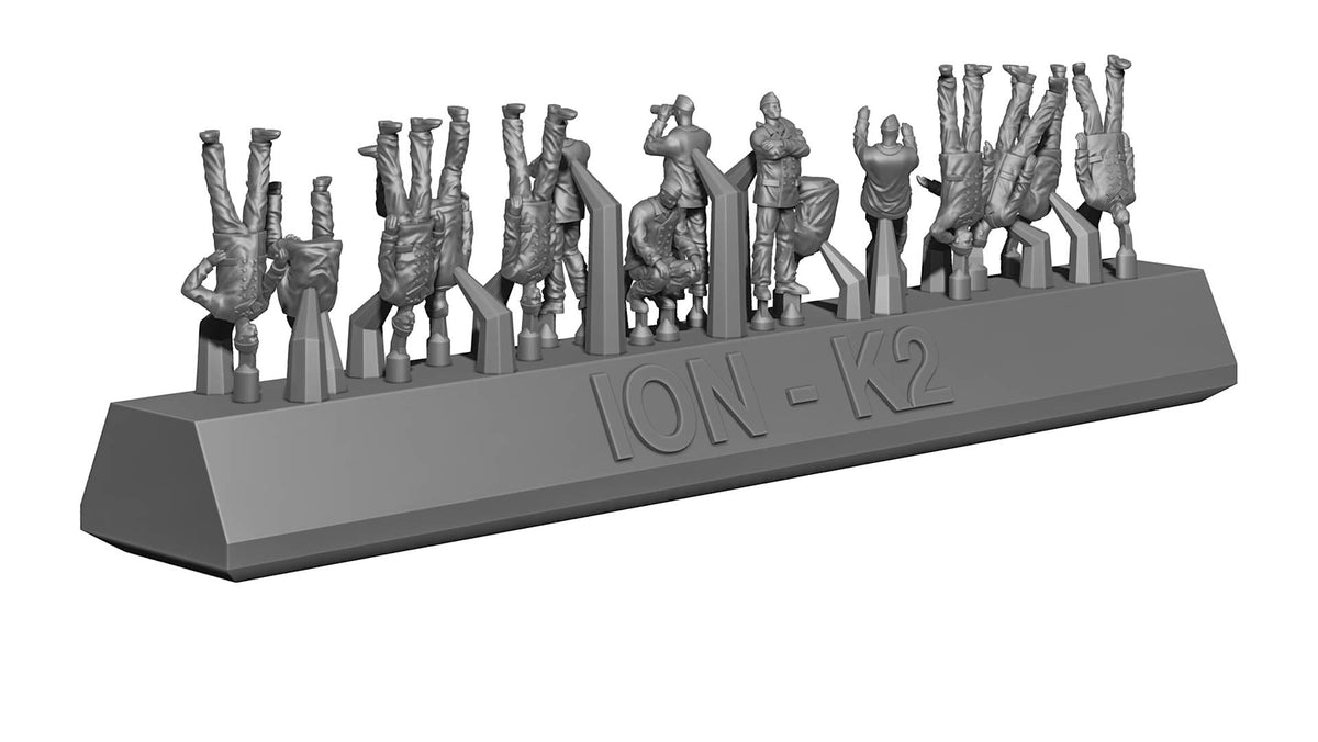 Photo of Kriegsmarine Personnel Set 1:350 (ION K350-002) – 3D-printed resin figures for WWII German warship models, showcasing unique poses and uniforms.