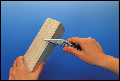 Photo of OLFA CK-2 Heavy-Duty Wood Carving Knife with stainless-steel body and extra-thick Kiridashi-style blade for precision wood carving.