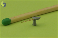 Photo of HMS Dreadnought 1:350 scale metal barrels set (Master SM-350-067), including 12-inch and 12-pounder brass and aluminum barrels.