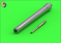 Photo of metal barrels for HMS Roberts 1:350 scale by Master, including 15-inch and 4-inch brass and aluminum barrels for realistic model detailing.