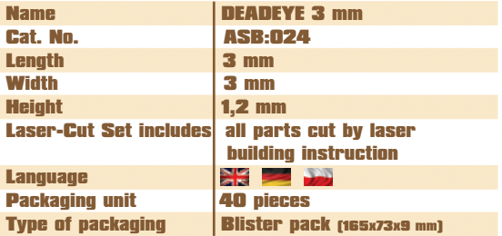 Deadeye Block 3mm Vessel Shipyard