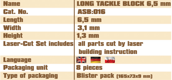 Long Tackle Block 6.5mm Vessel Shipyard