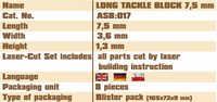 Long Tackle Block 7.5mm Vessel Shipyard