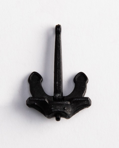 Image of Amati's 30mm Hall Anchor, featuring a precisely crafted miniature replica of the stockless Hall anchor design, suitable for enhancing model ships and nautical dioramas with historical accuracy and detail.