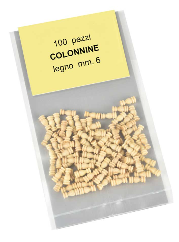 Image of Amati's 6mm Boxwood Stanchions, displaying finely crafted miniature wooden stanchions, perfect for detailed enhancements in model shipbuilding and maritime dioramas.