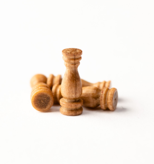 Image of Amati B4035,08 Walnut Stanchions, featuring a set of 8mm walnut miniature stanchions, skillfully crafted for adding detailed and refined structural elements to model ships and nautical dioramas.
