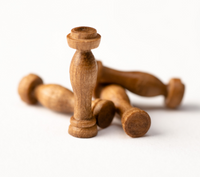 Image of Amati B4035,12 Walnut Stanchions, showcasing a set of 12mm walnut miniature stanchions, ideal for adding refined and sturdy structural elements to model ships and nautical dioramas.