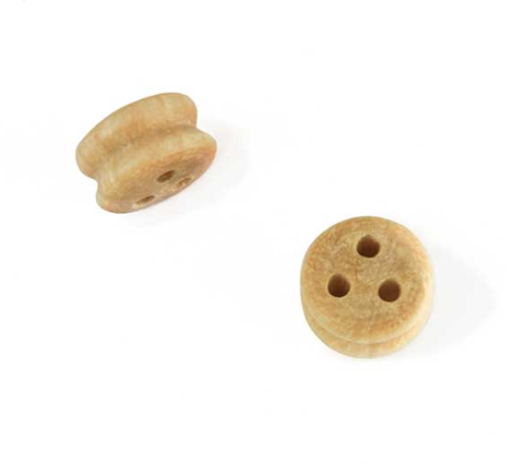 Image of Amati Boxwood Deadeyes in 5mm, showing a set of finely crafted, small wooden rigging components, essential for adding detailed and historically accurate rigging to model ships