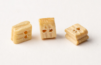 Photo of Amati B4088,03 3mm Boxwood Double Blocks, featuring 20 high-quality, finely crafted blocks ideal for detailed model ship rigging and enhancements.