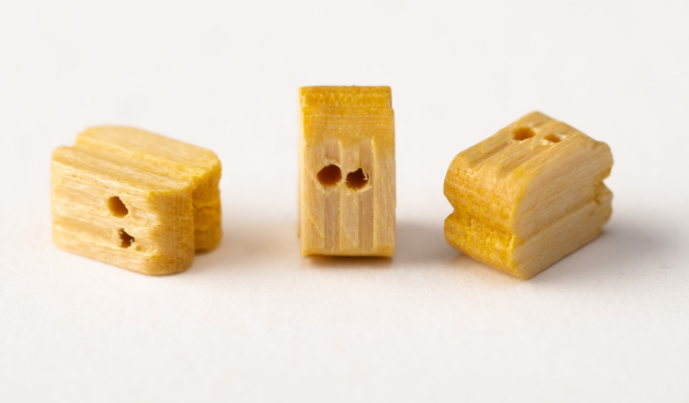 Image of Amati B4088,05 5mm Boxwood Double Blocks, featuring 20 finely crafted pieces, ideal for intricate and realistic model ship rigging enhancements.