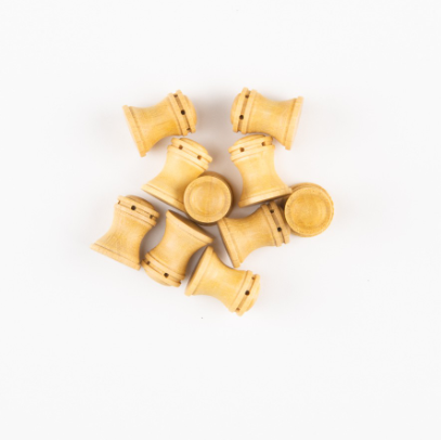 Image of Amati B4110,01 15mm Boxwood Capstans, a 2-piece set showcasing finely crafted capstans, ideal for adding detailed, authentic deck features to scale model ships.