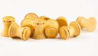Image of Amati B4110,01 15mm Boxwood Capstans, a 2-piece set showcasing finely crafted capstans, ideal for adding detailed, authentic deck features to scale model ships.