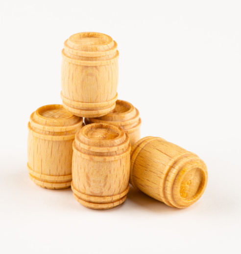 Image of Amati B4120,16 16mm Wooden Cask, showcasing a finely carved, realistic miniature barrel, ideal for adding authentic detail to model ships and dioramas.