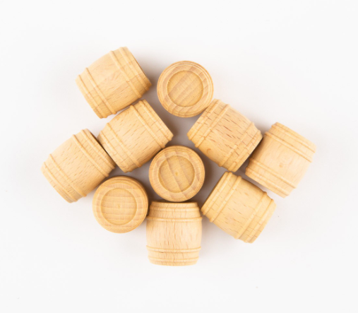 Photo of Amati's B4120,22 22mm Wooden Cask, depicting a finely crafted miniature barrel, ideal for adding historical detail to model dioramas and maritime scenes.