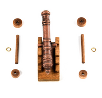 Image of Amati B4159,50 50mm Cannon with Wooden Carriage, showcasing a historically accurate model with detailed craftsmanship, ideal for model ships and historical dioramas.